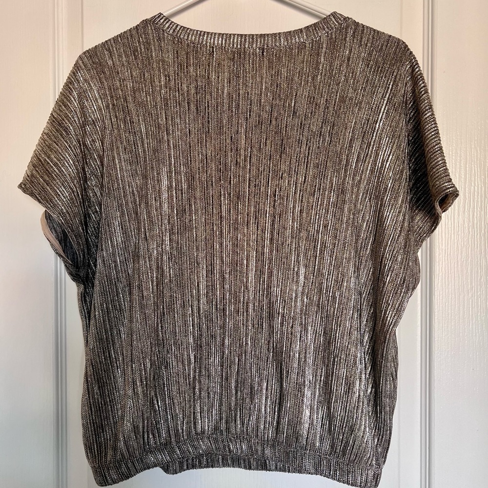 Metallic Short Sleeve Top